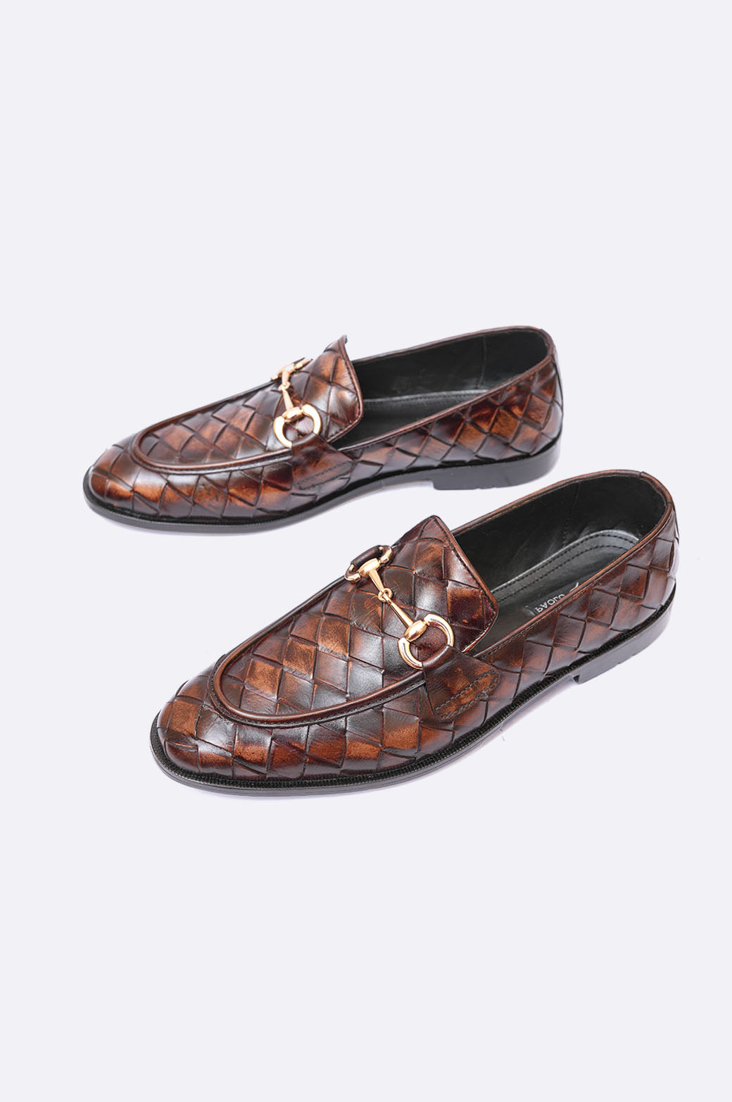 8041 XBR Brown Woven Moccasin