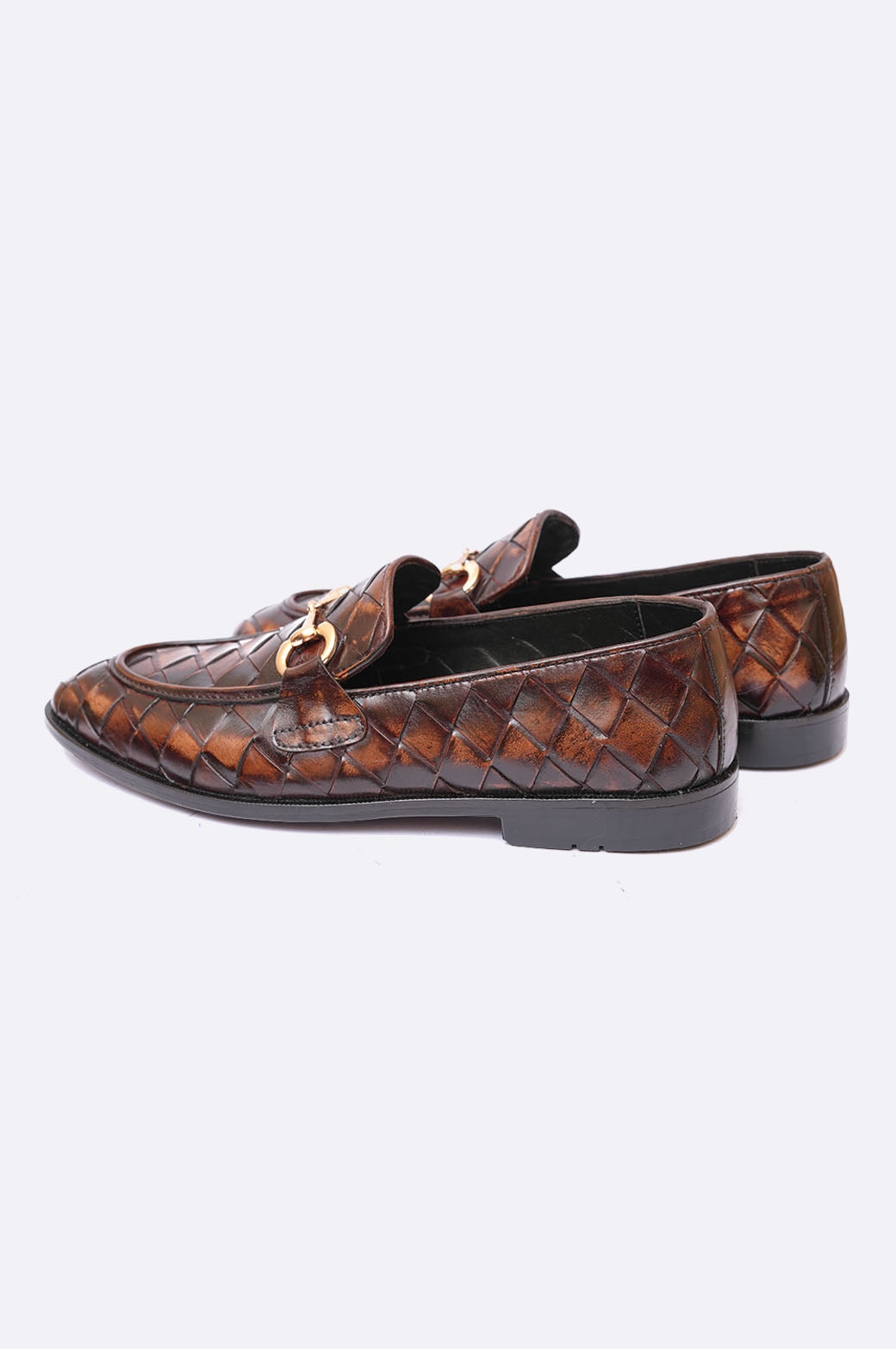 8041 XBR Brown Woven Moccasin