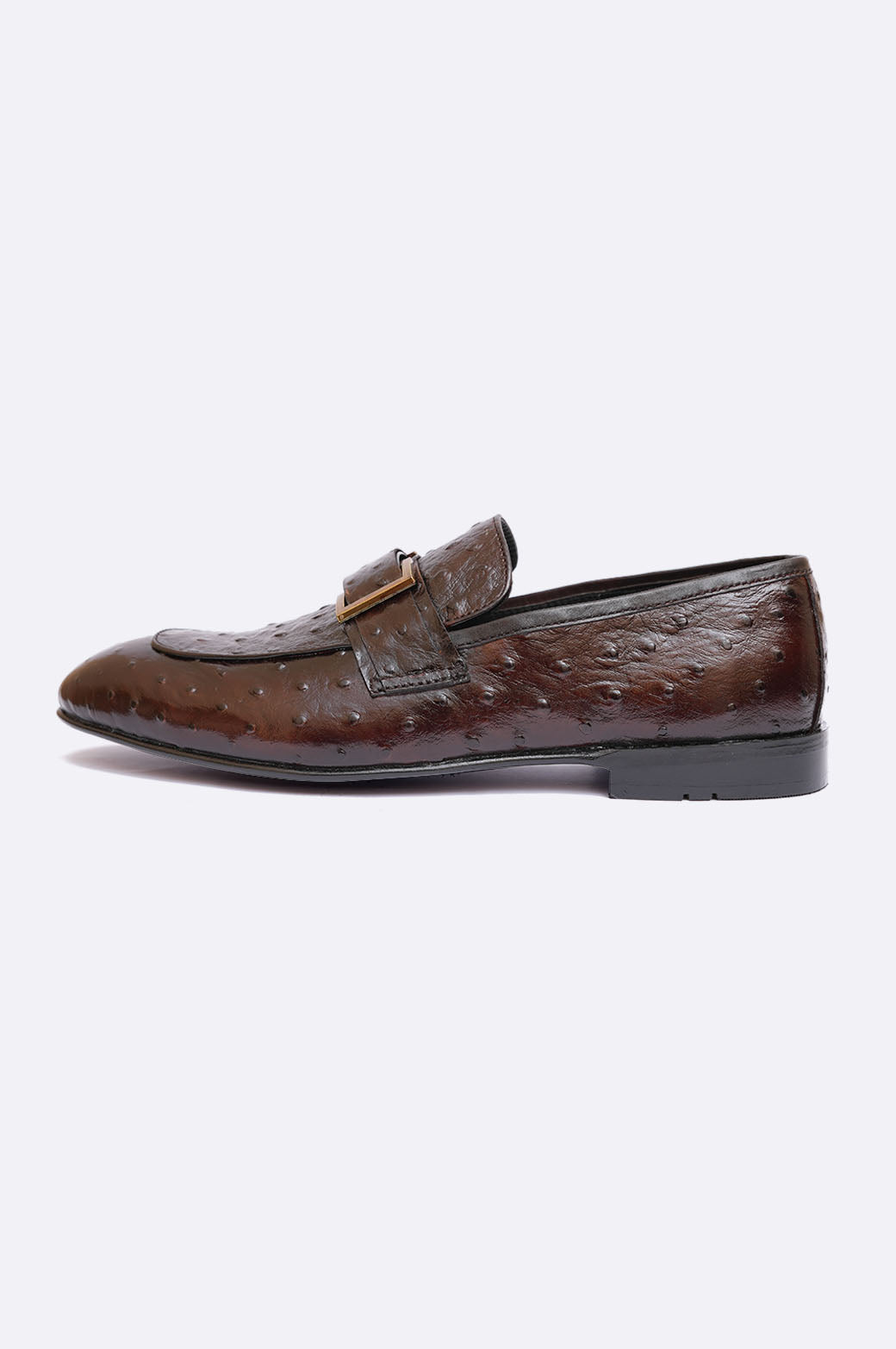 8042 XBR Brown Ostrich Leather Moccasin