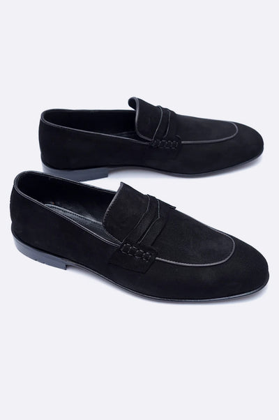 8043 XBX Black Suede Moccasin