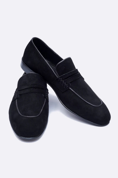 8043 XBX Black Suede Moccasin