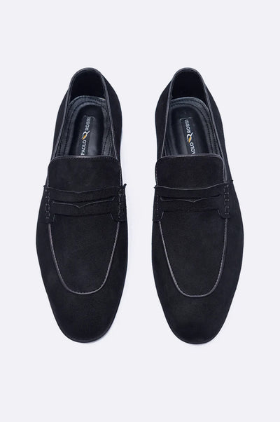 8043 XBX Black Suede Moccasin