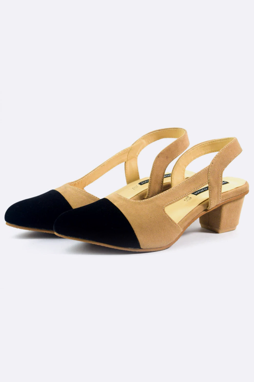 B003 BRS Beige Block Heel