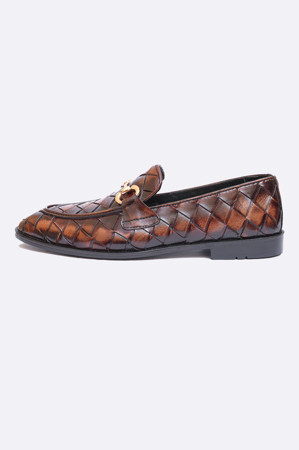 8041 XBR Brown Woven Moccasin